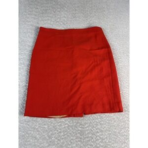 J.Crew‎ Skirt Womens 10 Red The Pencil Skirt Wool Blend Back Vent Style 46575